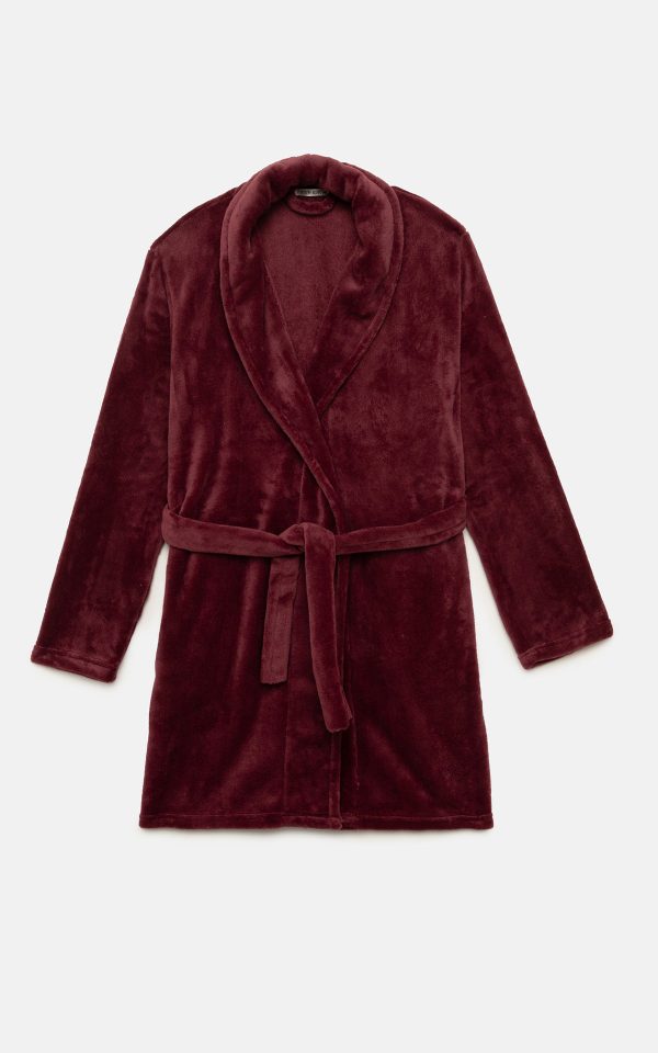 Γυναικεία ρόμπα Minerva Fleece μπορντώ 53080-694