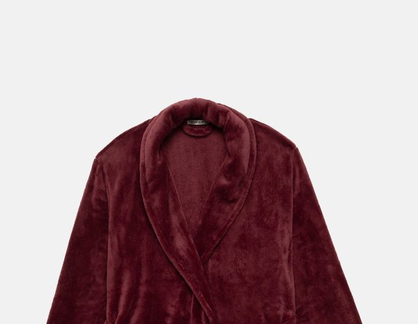 Γυναικεία Μακριά ρόμπα Minerva Fleece μπορντώ 53081-694 - Image 3