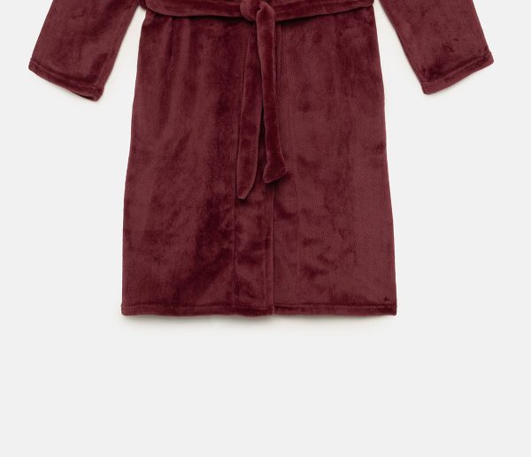 Γυναικεία Μακριά ρόμπα Minerva Fleece μπορντώ 53081-694 - Image 4