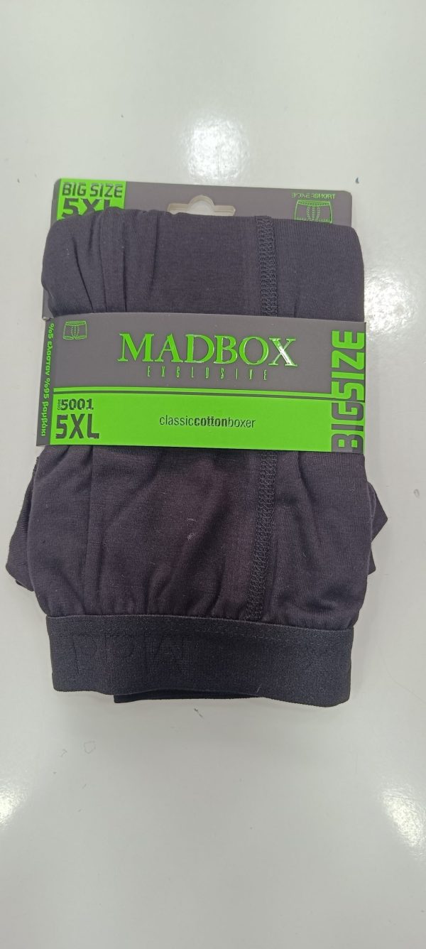 Μπόξερ ανδρικό Plus Size Mad Box μαύρα 5τεμ. 50001 - Image 3