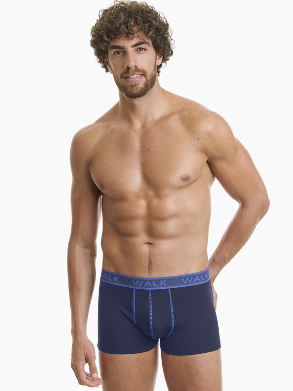 Boxer Ανδρικό Walk 2 τεμάχια μπλε σκούρο-ρουά W1756_0347