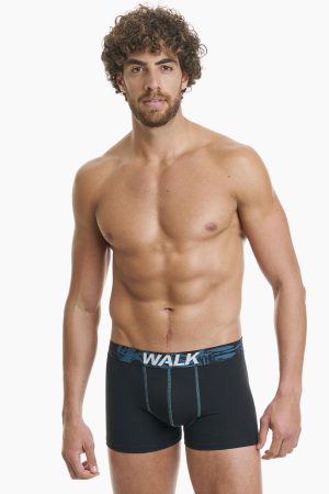 Boxer Ανδρικό Walk 2 τεμάχια μαύρο-πετρόλ W1762-4_0287