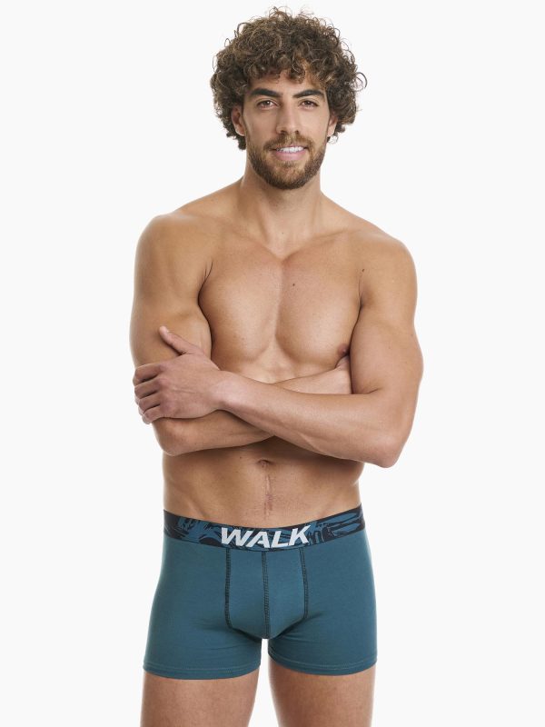 Boxer Ανδρικό Walk 2 τεμάχια μαύρο-πετρόλ W1762-4_0287 - Image 2