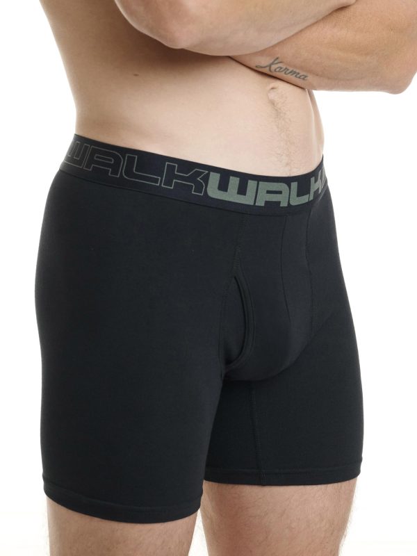 Boxer Ανδρικό Walk Μακρύ πόδι με άνοιγμα 2 τεμάχια μαύρο-μαύρο W1764-1_0202 - Image 6