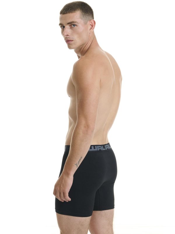 Boxer Ανδρικό Walk Μακρύ πόδι με άνοιγμα 2 τεμάχια μαύρο-μαύρο W1764-1_0202 - Image 8