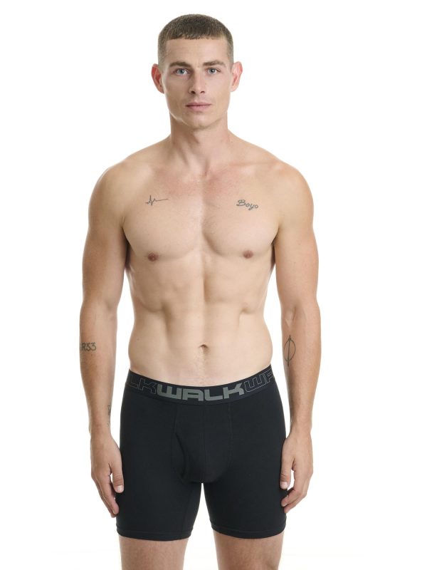Boxer Ανδρικό Walk Μακρύ πόδι με άνοιγμα 2 τεμάχια μαύρο-μαύρο W1764-1_0202 - Image 2