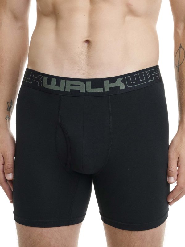 Boxer Ανδρικό Walk Μακρύ πόδι με άνοιγμα 2 τεμάχια μαύρο-μαύρο W1764-1_0202 - Image 3