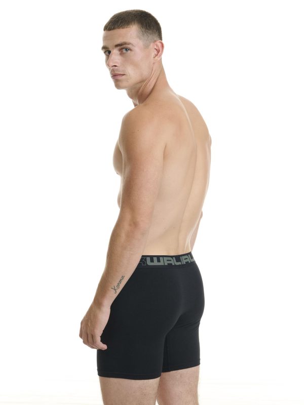 Boxer Ανδρικό Walk Μακρύ πόδι με άνοιγμα 2 τεμάχια μαύρο-μαύρο W1764-1_0202 - Image 5