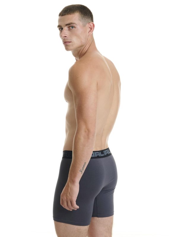 Boxer Ανδρικό Walk Μακρύ πόδι με άνοιγμα 2 τεμάχια χακί-ανθρακί W1764-1_2408 - Image 6