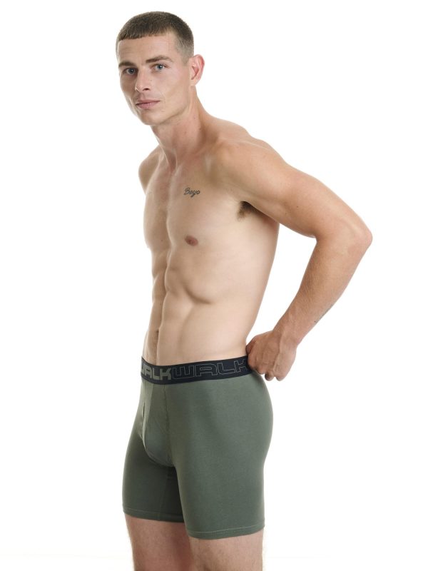 Boxer Ανδρικό Walk Μακρύ πόδι με άνοιγμα 2 τεμάχια χακί-ανθρακί W1764-1_2408 - Image 7