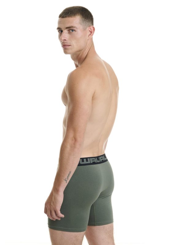 Boxer Ανδρικό Walk Μακρύ πόδι με άνοιγμα 2 τεμάχια χακί-ανθρακί W1764-1_2408 - Image 8