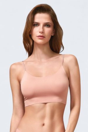 Γυναικείο Laser Cut Crop Top Berrak – Μπεζ| Άνεση & Minimal Στυλ BRK2648-3