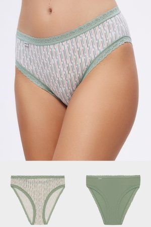 Γυναικεία κυλοτάκια MINERVA Cotton Touch Γυναικείο Brazil Σλιπ 2τμχ 82365