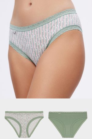 Γυναικεία κυλοτάκια MINERVA Cotton Touch Γυναικείο Bikini Σλιπ 2τμχ 82366