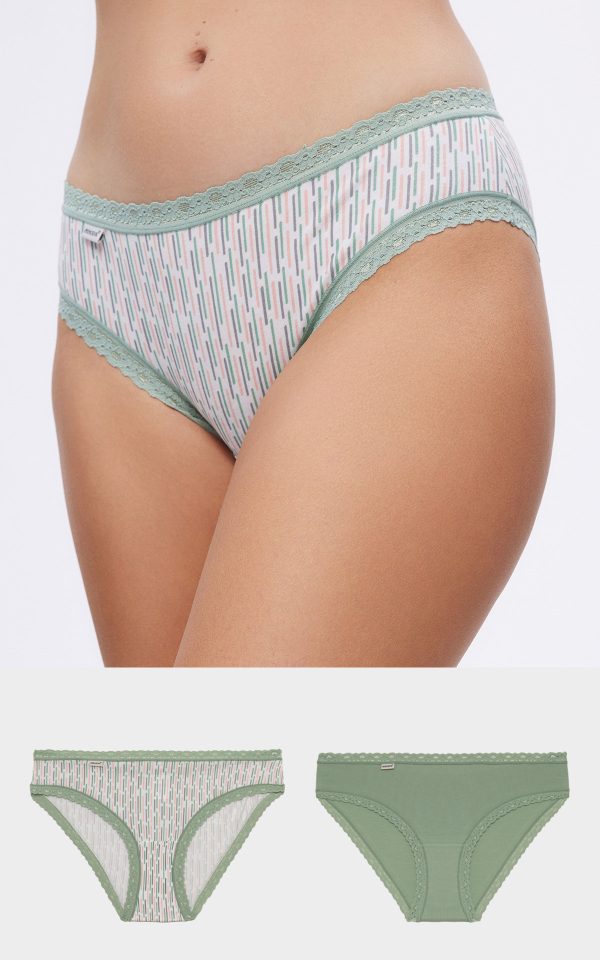 Γυναικεία κυλοτάκια MINERVA Cotton Touch Γυναικείο Bikini Σλιπ 2τμχ 82366