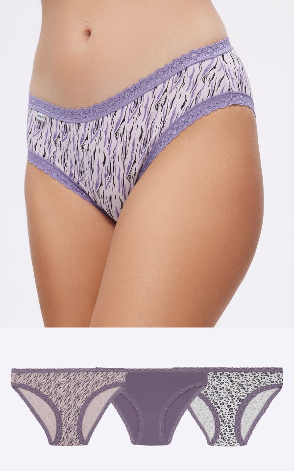 Γυναικεία κυλοτάκια MINERVA Cotton Touch Γυναικείο Bikini Σλιπ 3τμχ 82368