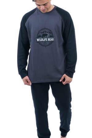Alternative view of Ανδρική πυτζάμα Dustin Billy “Wildlife bear” βυσσινή B653