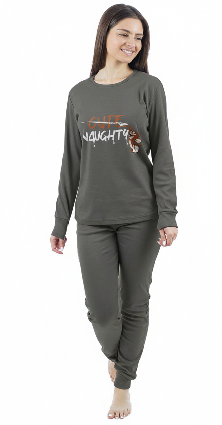 Γυναικεία πυτζάμα Sara “Tom” γραφίτης 1277