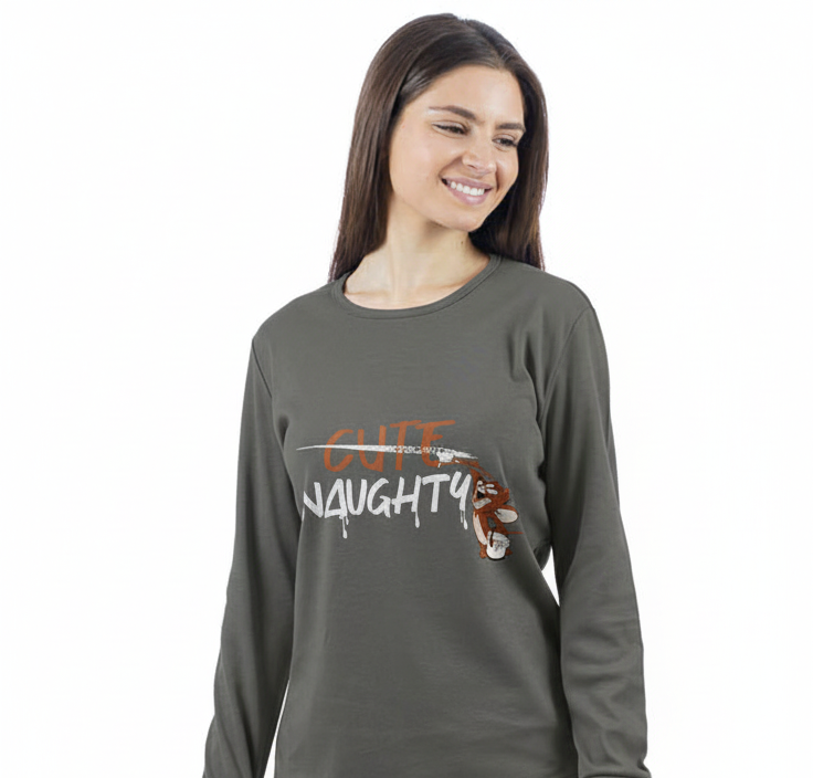 Γυναικεία πυτζάμα Sara “Tom” γραφίτης 1277 - Image 2