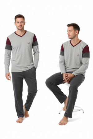 Alternative view of Ανδρική πυτζάμα Dustin Billy “Fox” γκρι B646