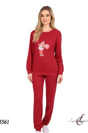 Γυναικεία πυτζάμα Lydia Creations “Balloon” μπορντό 25561