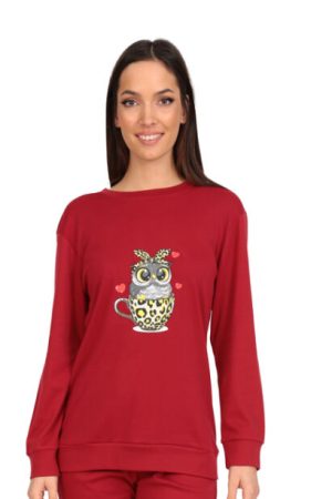 Alternative view of Γυναικεία πυτζάμα Lydia Creations “Cup” μπορντό 25563