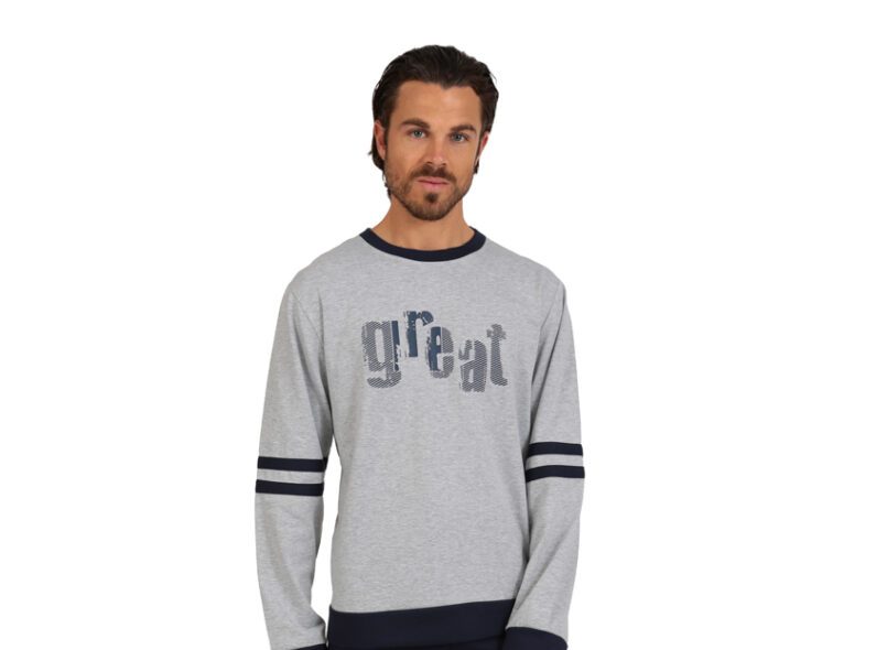 Ανδρική πυτζάμα Lydia Creations “Great” μπλε 25633 - Image 2