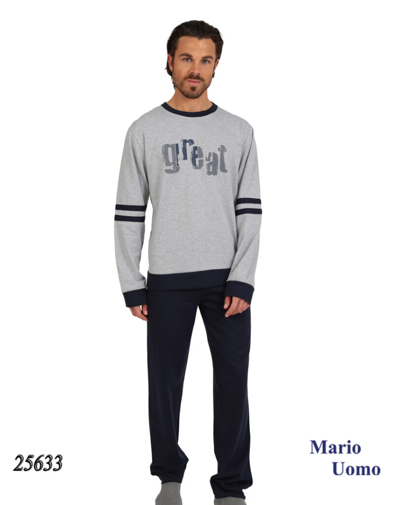 Ανδρική πυτζάμα Lydia Creations “Great” μπλε 25633