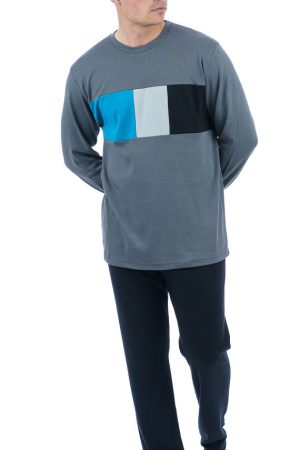 Ανδρική πυτζάμα Dustin Billy “Flag” γραφίτης B651