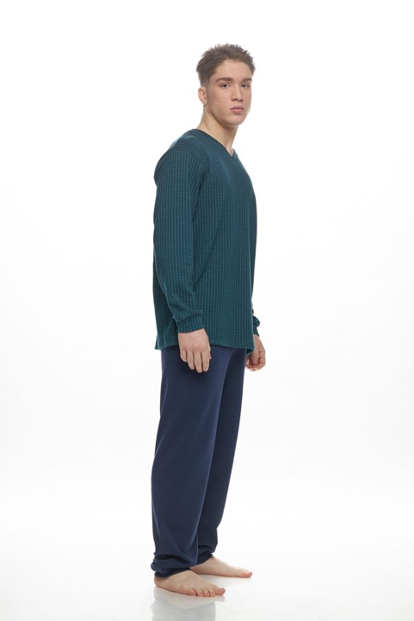 Ανδρική πυζάμα Galaxy “V neck” πράσινο 751-25 - Image 3