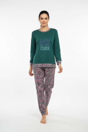 Γυναικεία πυτζάμα Lydia Creations “Super girl” πράσινο 25545