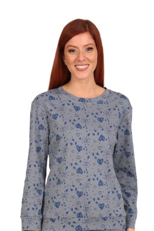 Alternative view of Γυναικεία πυτζάμα Lydia Creations “Heart's” μπλε 25609