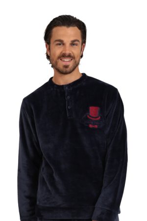 Alternative view of Ανδρική πυτζάμα Fleece Lydia Creations “Hat” μπλε 25656