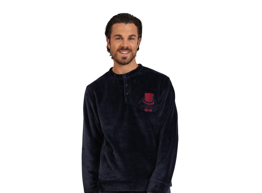 Ανδρική πυτζάμα Fleece Lydia Creations “Hat” μπλε 25656 - Image 2