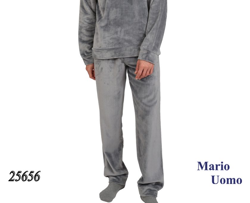 Ανδρική πυτζάμα Fleece Lydia Creations “Hat” γκρι 25656 - Image 3