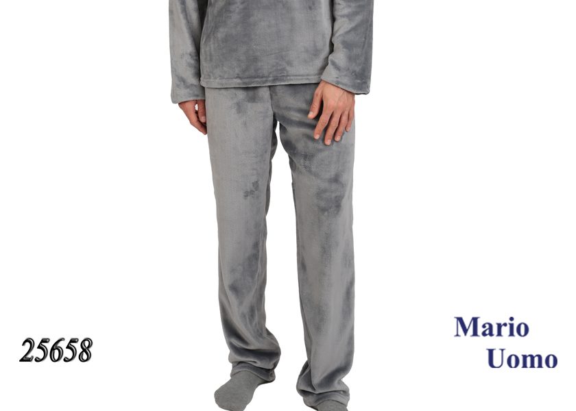 Ανδρική πυτζάμα Fleece Lydia Creations “Whoops” γκρι 25658 - Image 3