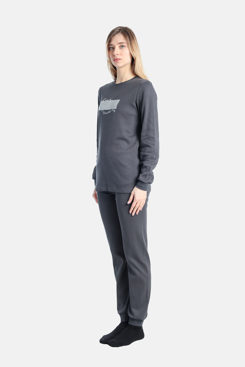 Γυναικεία πυζάμα DREAMS “SPARKLES” ΑΝΘΡΑΚΙ 2577103 - Image 2