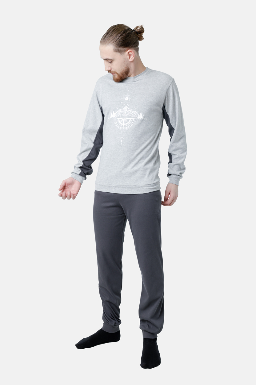 Ανδρική πυζάμα DREAMS “MOON CHILD”  ΓΚΡΙ 2578104 - Image 3