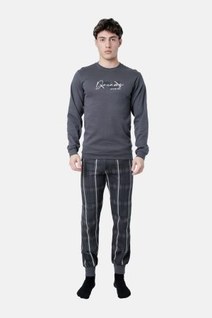Ανδρική πυζάμα DREAMS “ILLUSIONS” ανθρακί 2578107