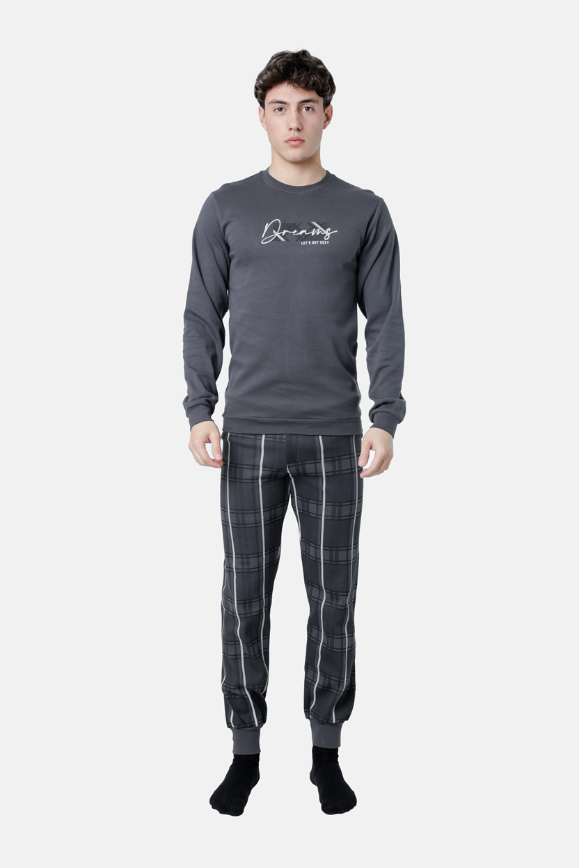 Ανδρική πυζάμα DREAMS “ILLUSIONS” ανθρακί 2578107