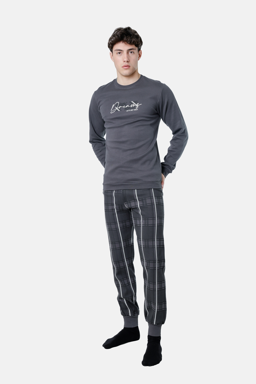 Ανδρική πυζάμα DREAMS “ILLUSIONS” ανθρακί 2578107 - Image 2