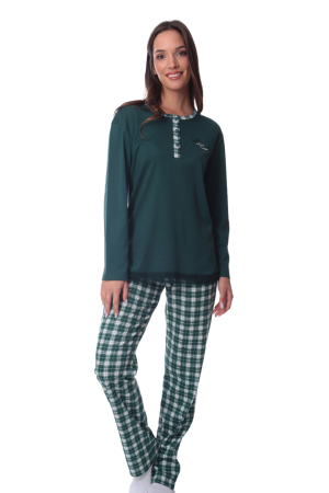 Γυναικεία πυτζάμα Lydia Creations “Classic” κυπαρισσί 25555