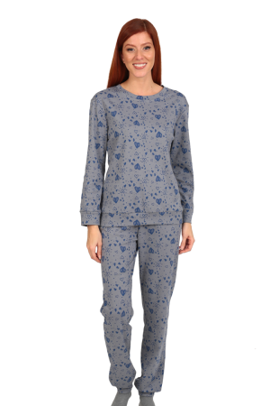 Γυναικεία πυτζάμα Lydia Creations “Heart's” μπλε 25609