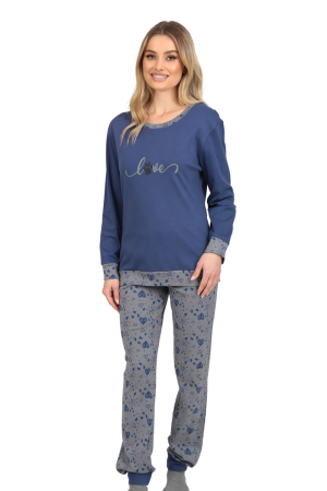 Γυναικεία πυτζάμα Lydia Creations “Love” μπλε 25606