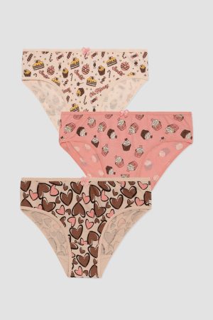 Κυλοτάκι κορίτσι Minerva “Cup cakes” Παιδικό Σλιπ 3 τμχ πολύχρωμο 45573-252