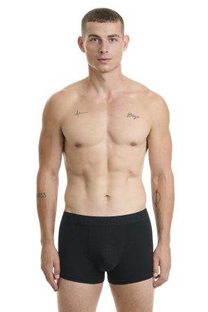 Boxer Ανδρικό Walk 2 τεμάχια με ανάγλυφο λάστιχο μαύρο-μαύρο W1761-1_0202