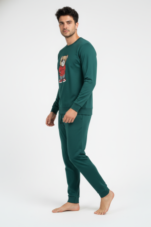 Alternative view of Ανδρική πυτζάμα Lydia Creations “Bear” κυπαρισσί 25663