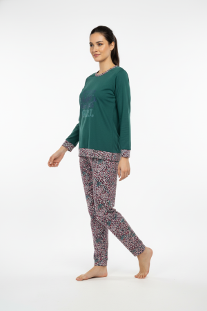 Alternative view of Γυναικεία πυτζάμα Lydia Creations “Super girl” πράσινο 25545