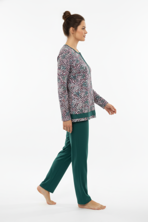 Alternative view of Γυναικεία πυτζάμα Lydia Creations “Nice” πράσινο 25543