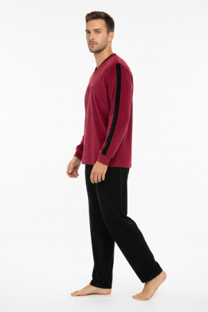 Alternative view of Πυτζάμα ανδρική Βελουτέ Οδυσσεύ μπορντό 2909